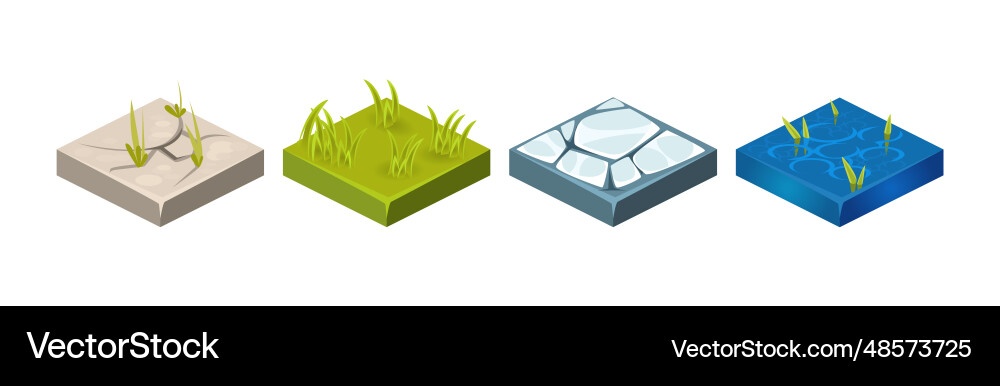 Ground textures game surface and platform square Vector Image