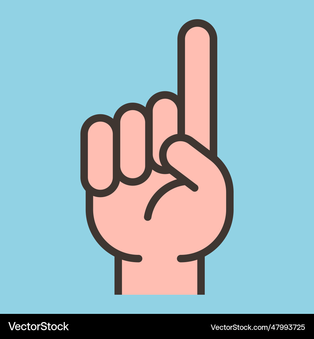 Index finger color icon point to something Index finger color icon point to something vector image