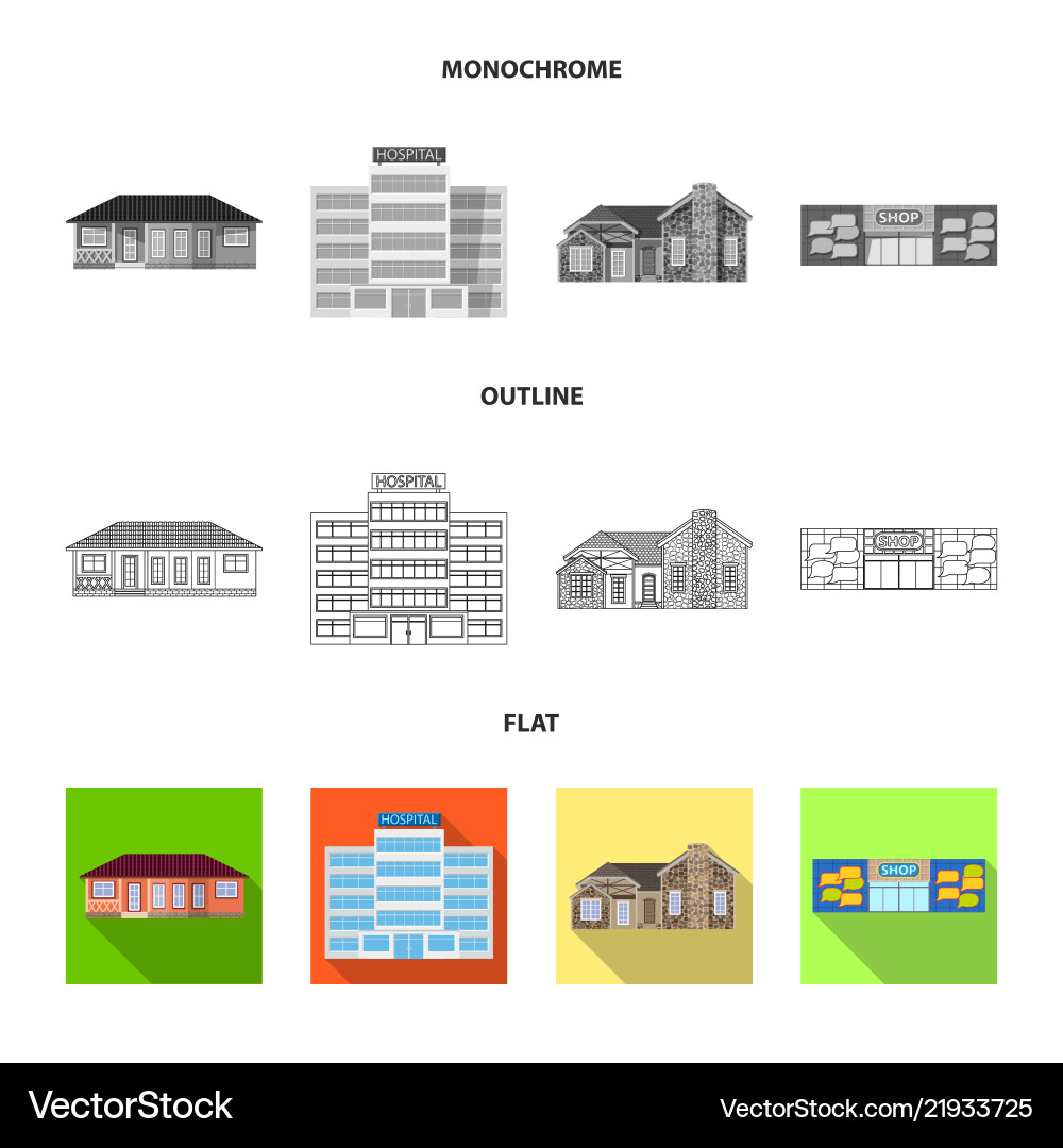 Isolated object of building and front symbol vector image