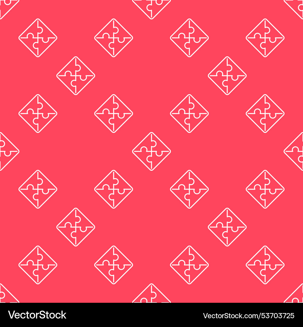 Jigsaw puzzle simple outline seamless pattern vector image