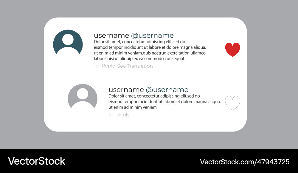 Mobile app comment window Mobile app comment window vector image