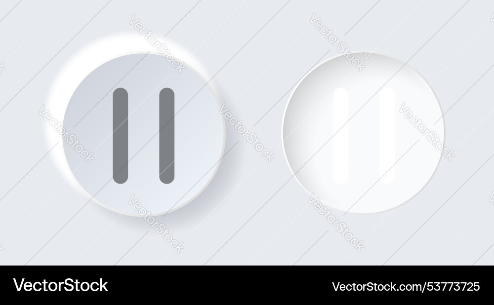 Neumorphic round on and off button for interface vector image