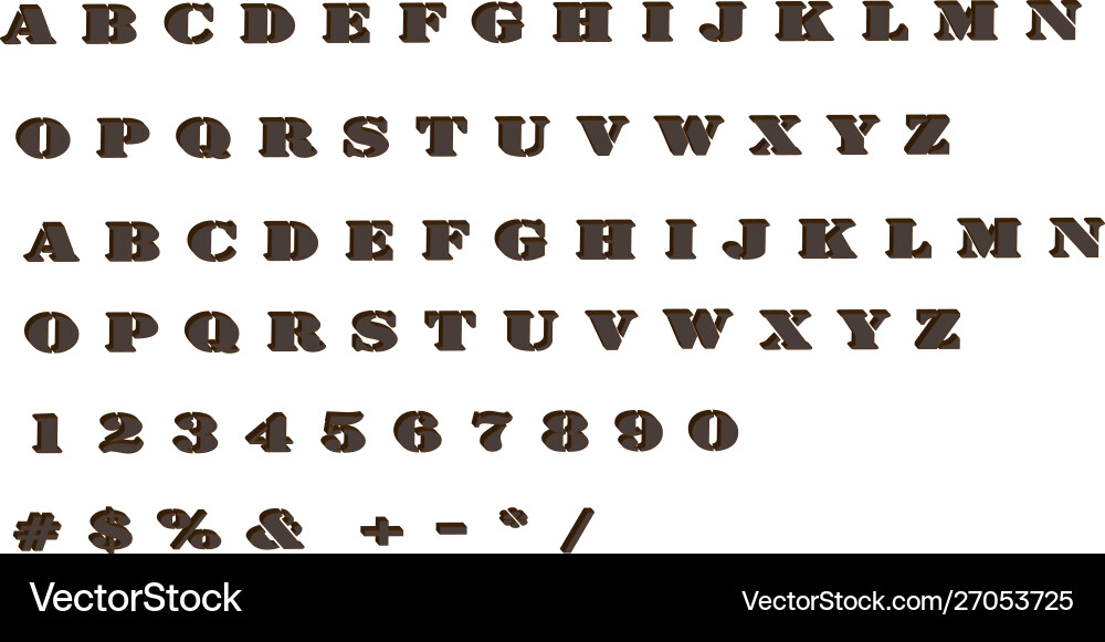 Pattern alphabet set number sketch style vector image