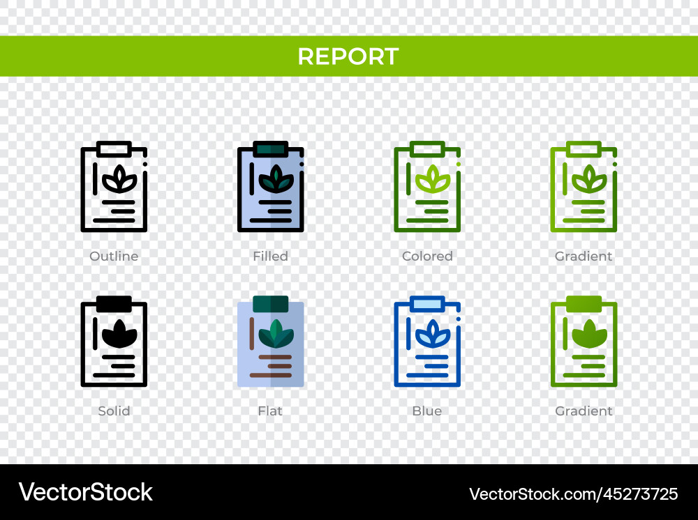 Report icon in different style icons Report icon in different style icons vector image