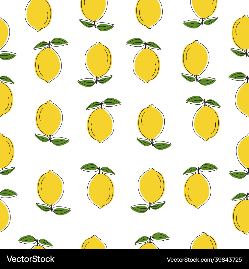 Seamless pattern with lemon on white background Seamless pattern with lemon on white background vector image