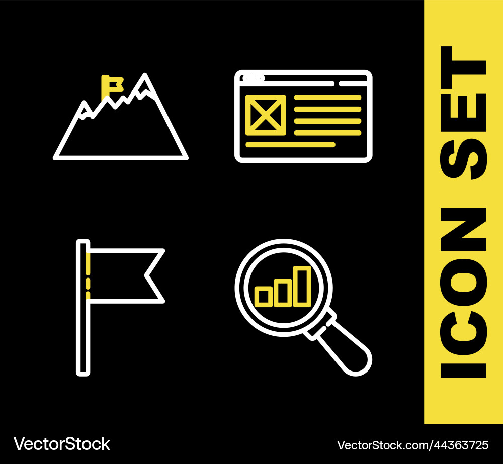 Set line browser window magnifying glass Set line browser window magnifying glass vector image