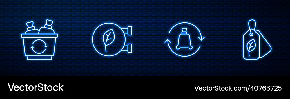 Set line garbage bag with recycle bin Vector Image