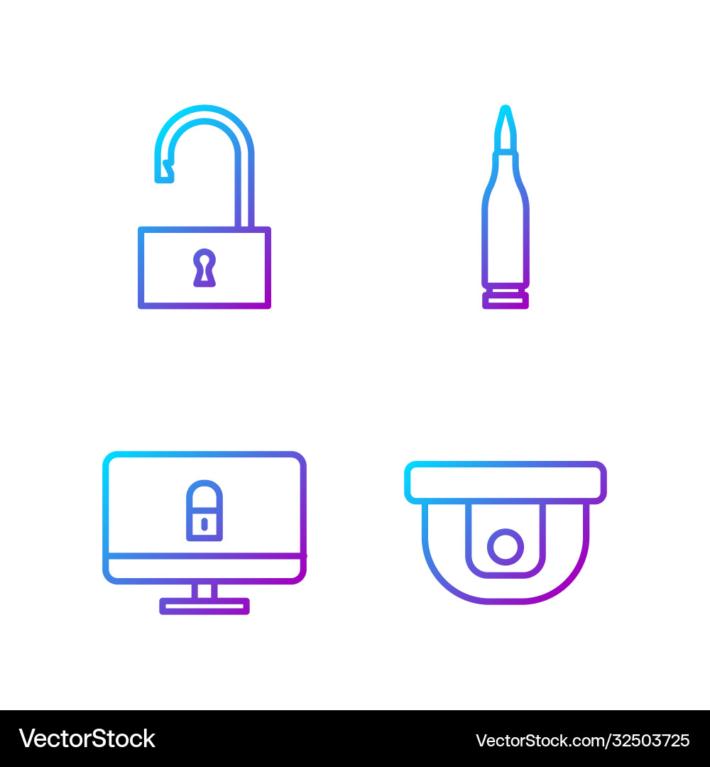 Set line motion sensor lock on computer monitor Set line motion sensor lock on computer monitor vector image