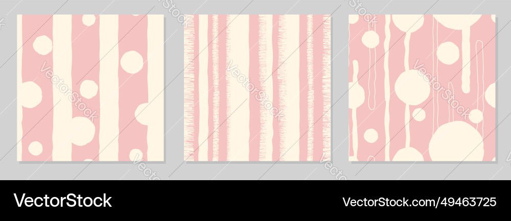 Set of three seamless colorful striped patterns Vector Image
