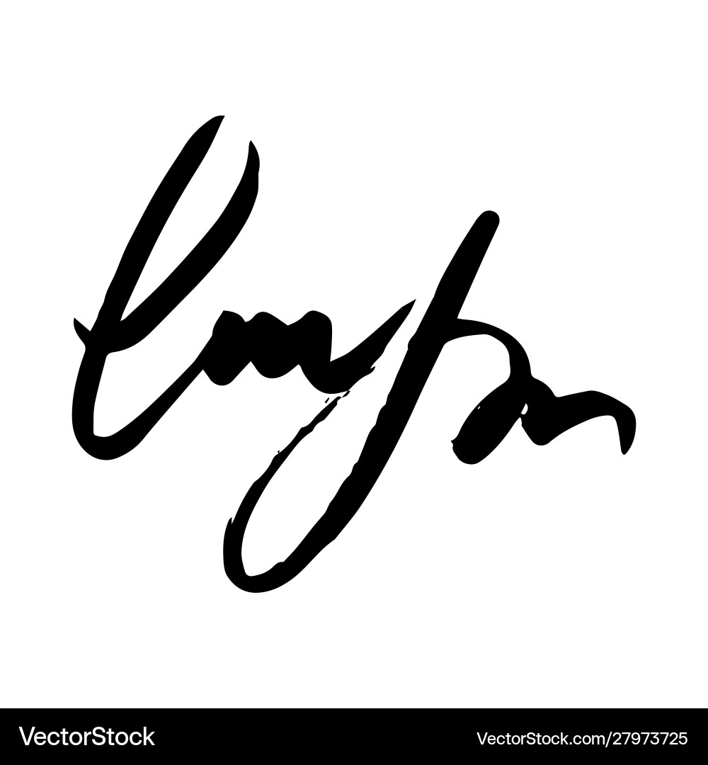Unreadable handwriting font signature text Vector Image
