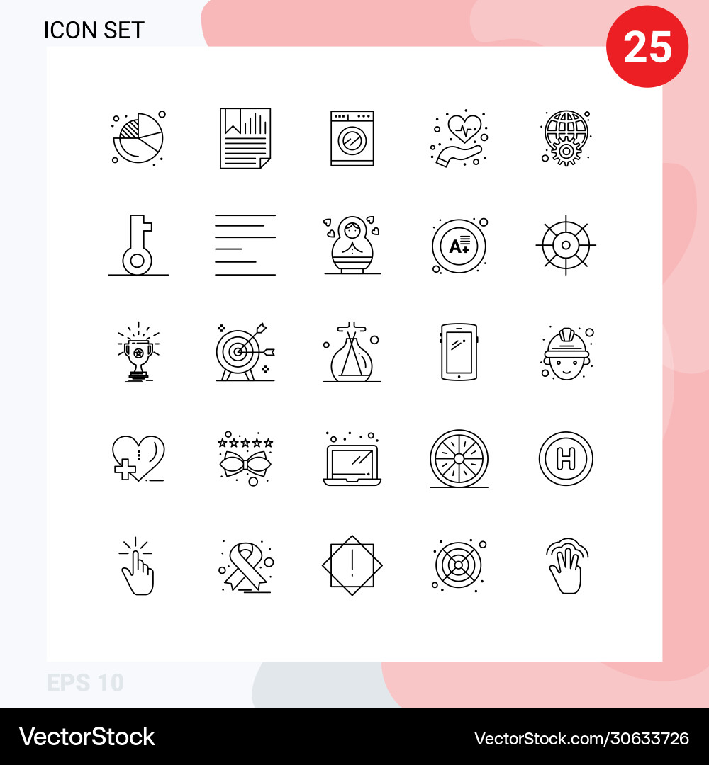 25 universal lines set for web and mobile Vector Image