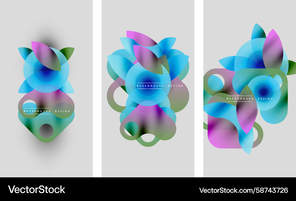 Abstract designs overlapping shapes create Vector Image
