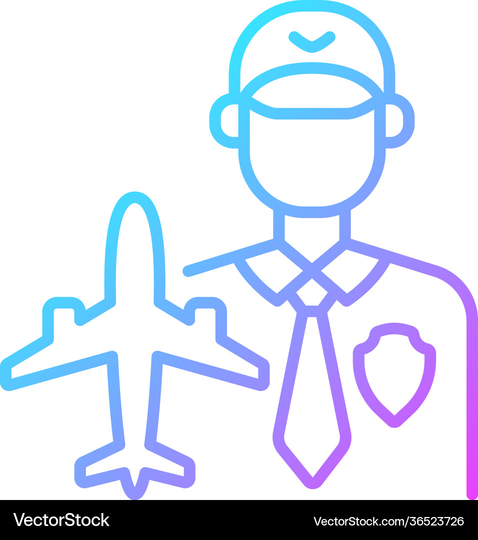 Aviation security gradient linear icon Aviation security gradient linear icon vector image