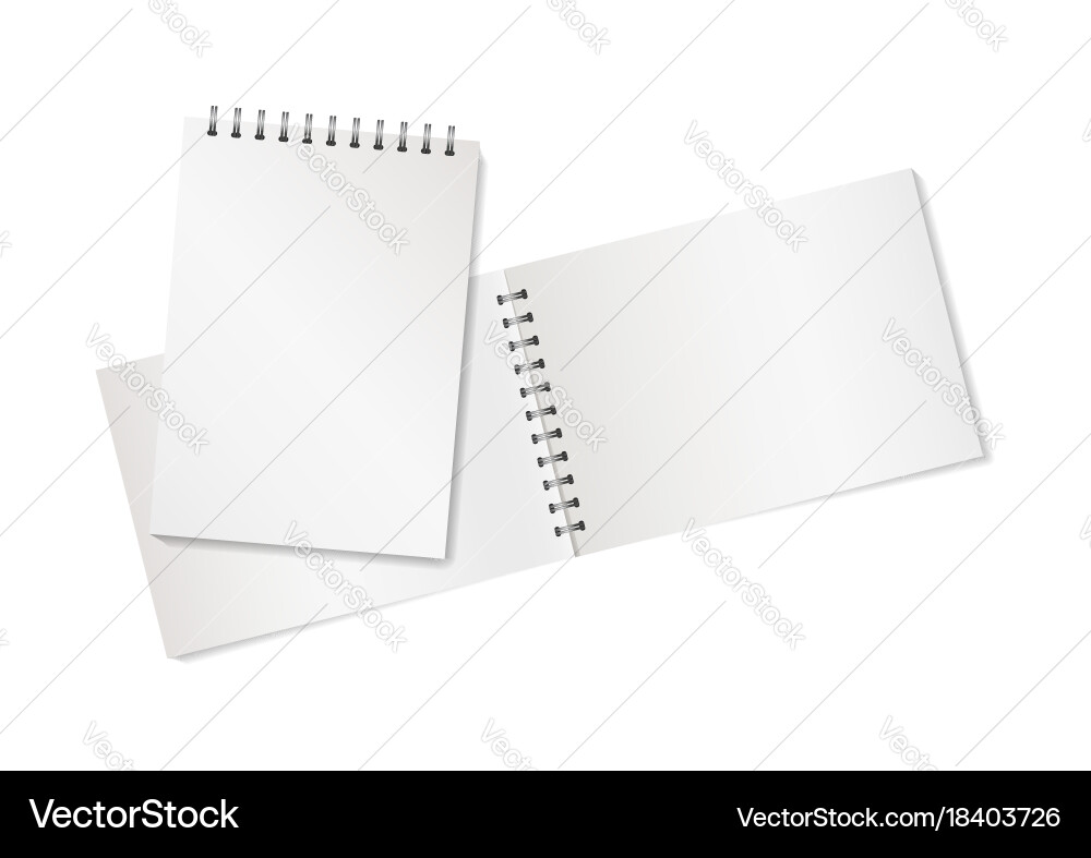 Blank notebook with clipping path isolated Vector Image