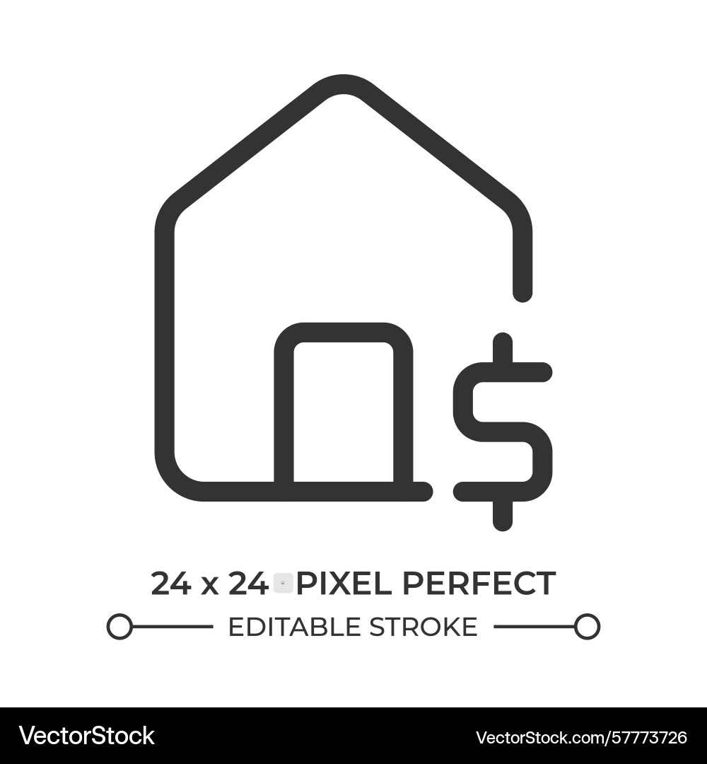 Building debt line ui icon Building debt line ui icon Vector Image