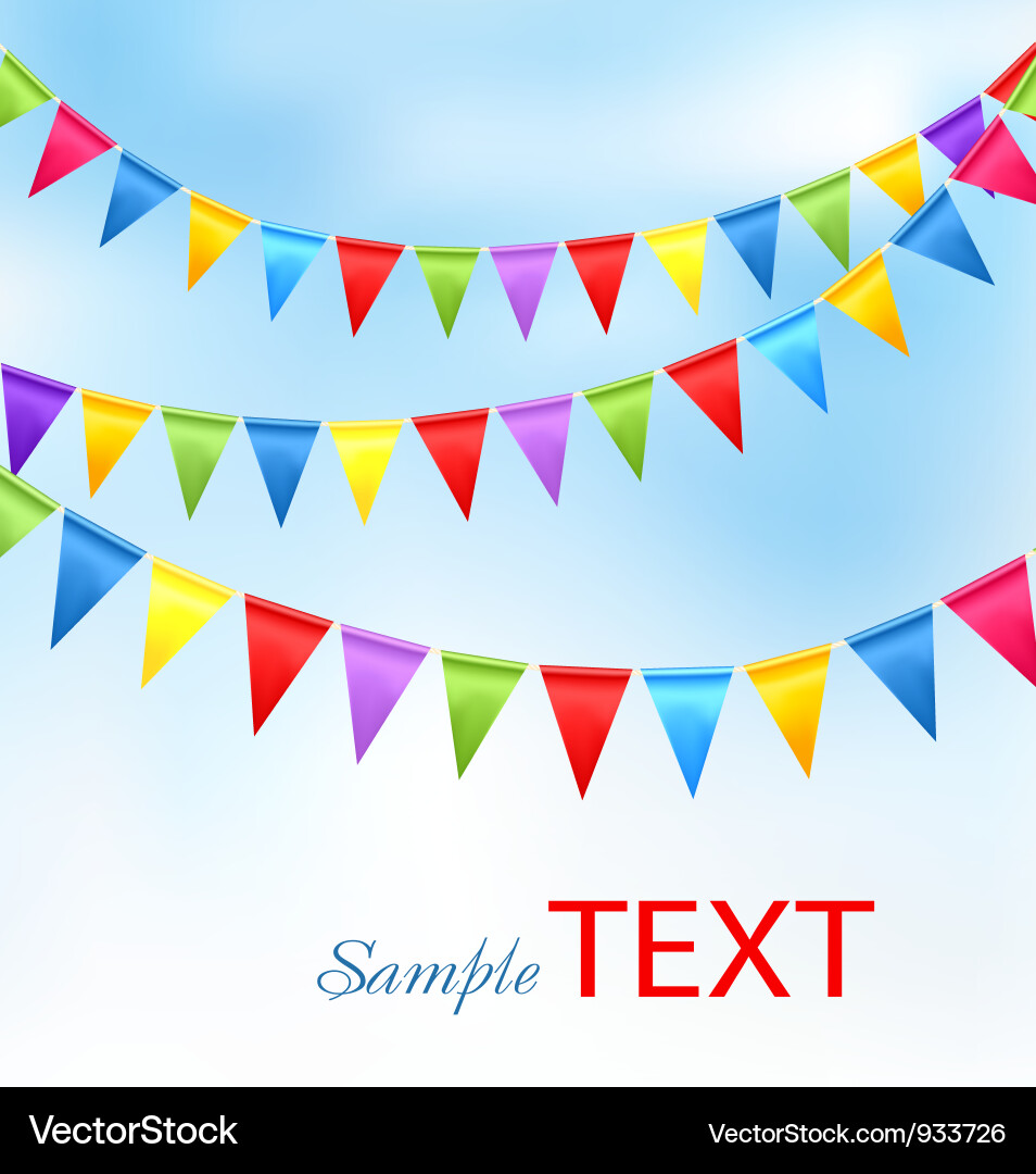 Colorful Birthday Flags Background Vector Image