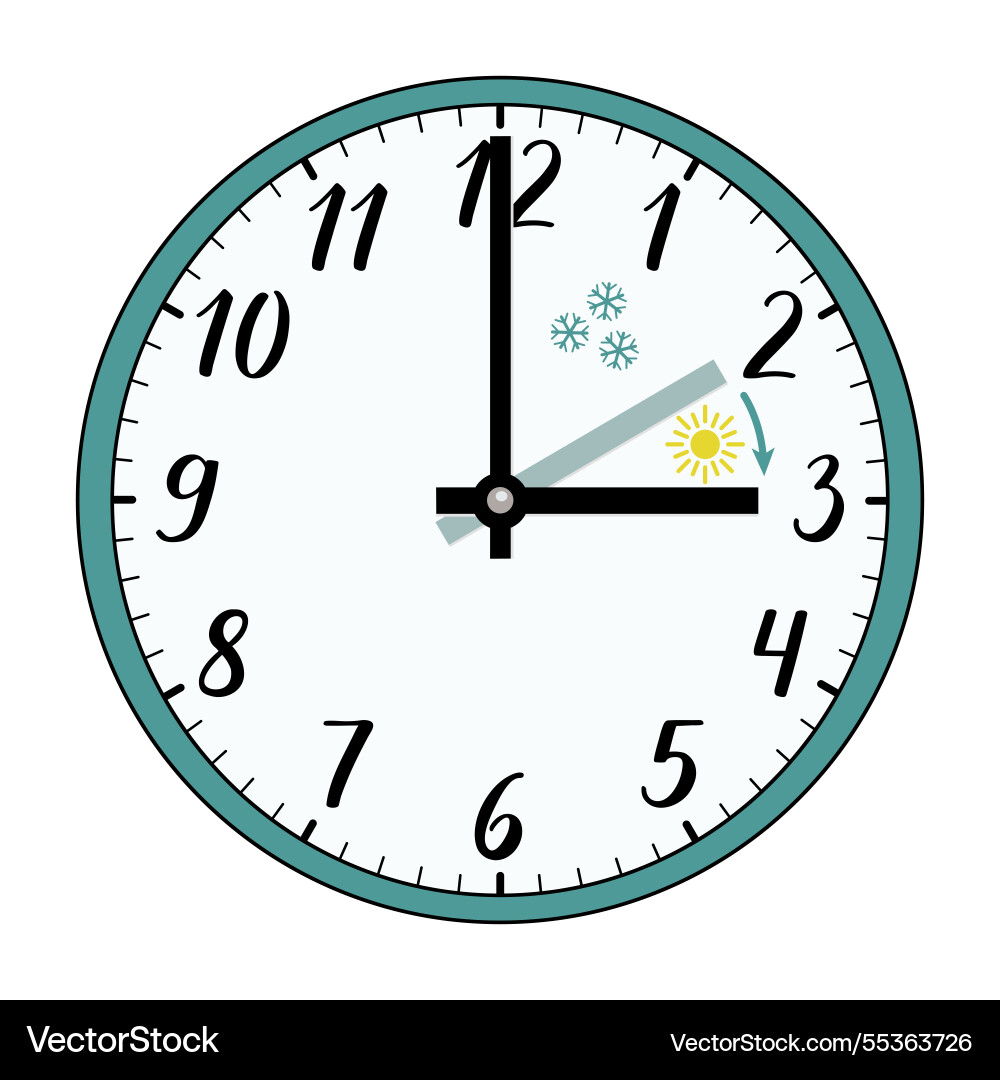 Daylight saving time transition from 2 to 3 Daylight saving time transition from 2 to 3 Vector Image