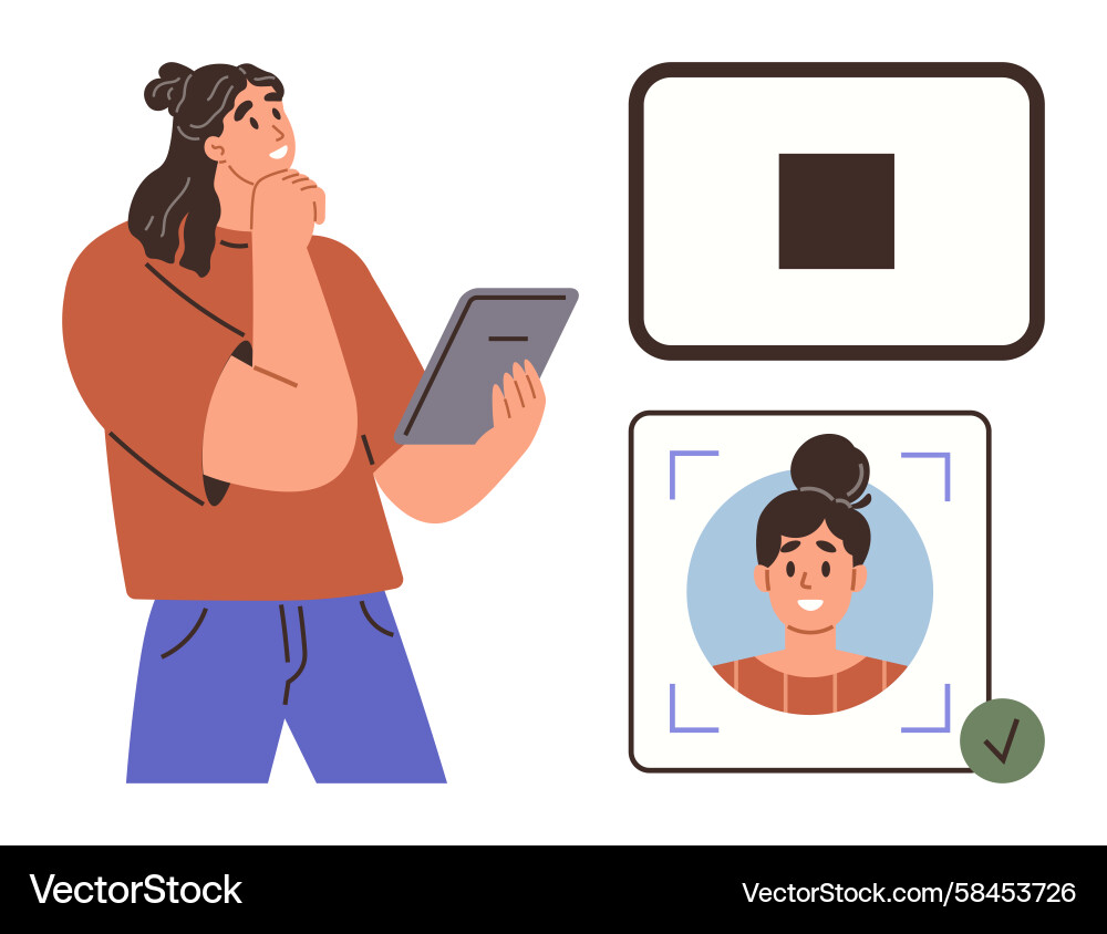 Digital Identity Verification Vector Image
