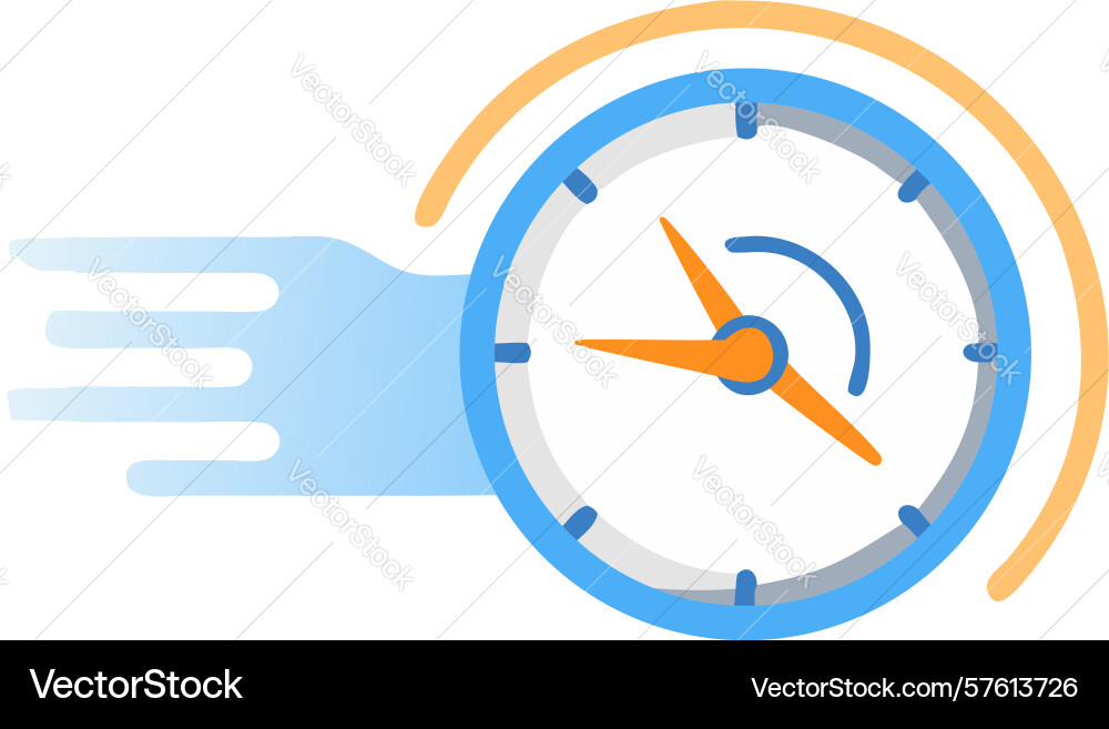 Dynamic clock icon for fast time concepts design vector image