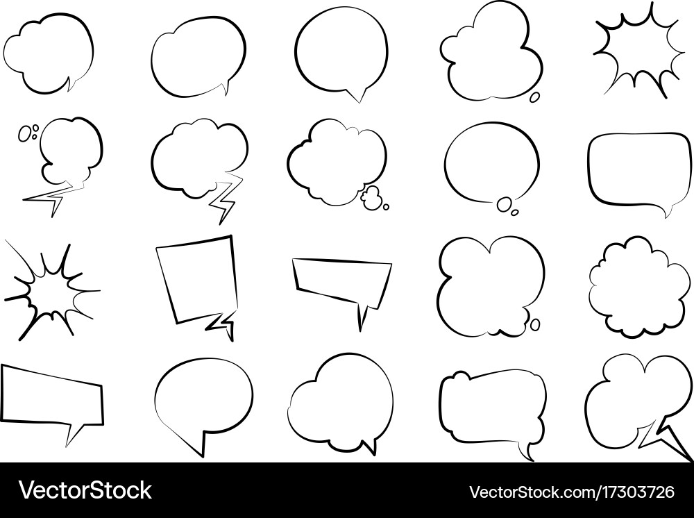 Empty speech bubbles set vector image