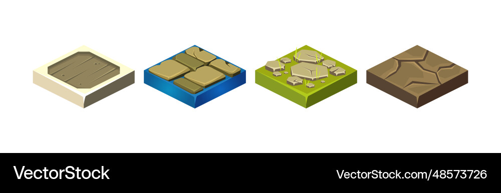 Ground textures game surface and platform square Ground textures game surface and platform square vector image