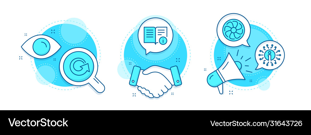 Info reload and fan engine icons set technical Info reload and fan engine icons set technical Vector Image