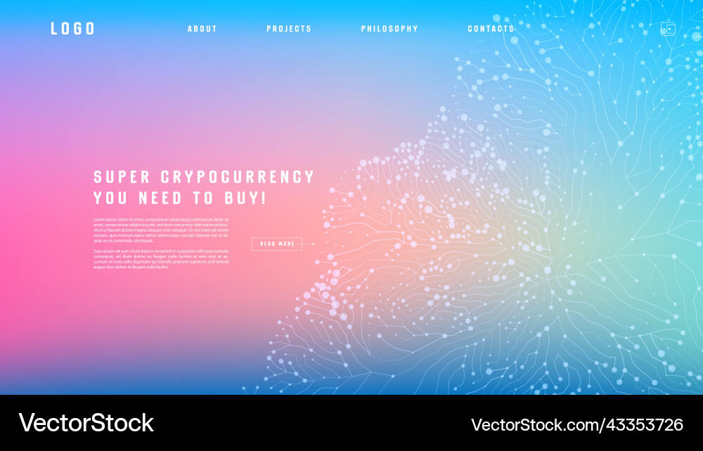 Landing page abstract design with big data Landing page abstract design with big data vector image