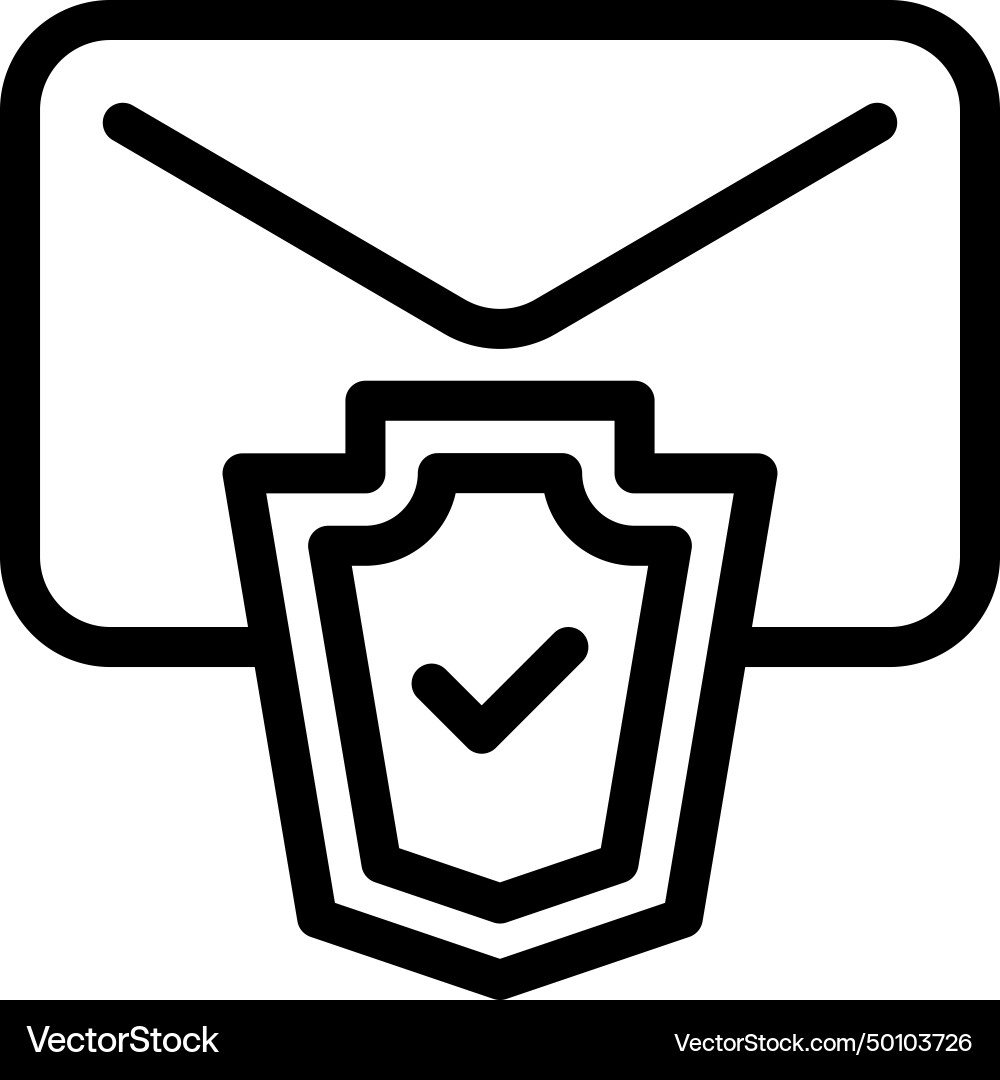 Mail Sicherheitsschloss-Symbol mit schwarz Vektorbild