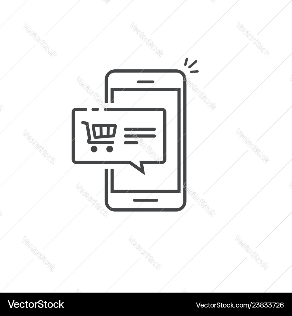 Mobile phone notification icon cellphone vector image