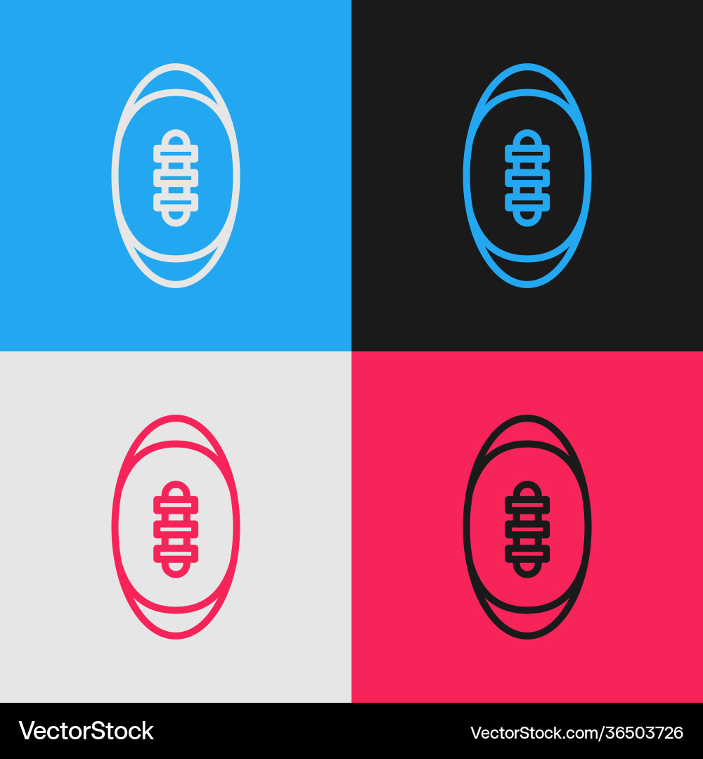 Pop art line american football ball icon isolated Pop art line american football ball icon isolated Vector Image