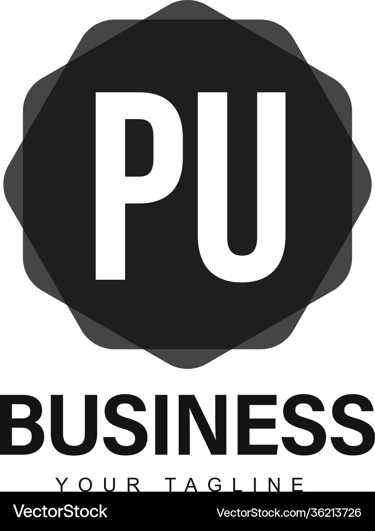 Pu initial a logo design with abstract style Vector Image