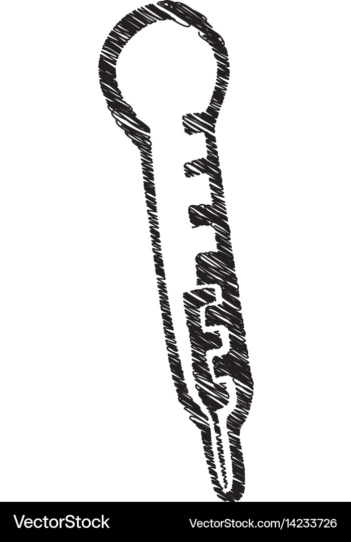 Silhouette drawing thermometer with temperature Vector Image