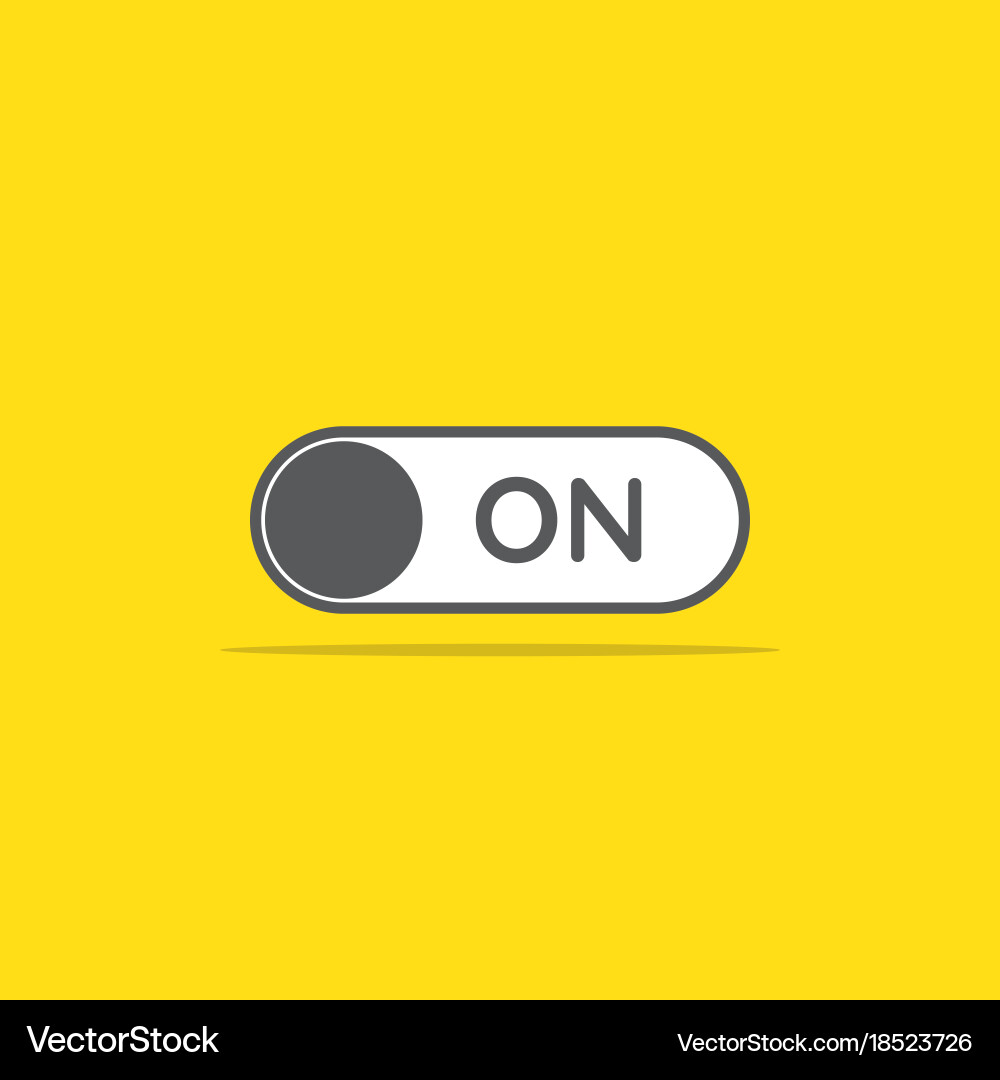 Switch on toggle icon in flat style vector image