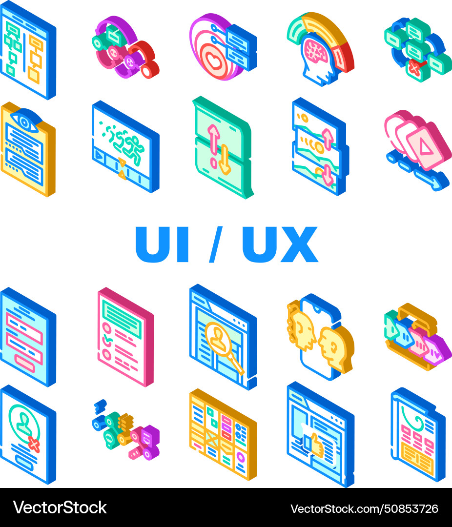 Ui ux web interface mobile icons set Ui ux web interface mobile icons set vector image