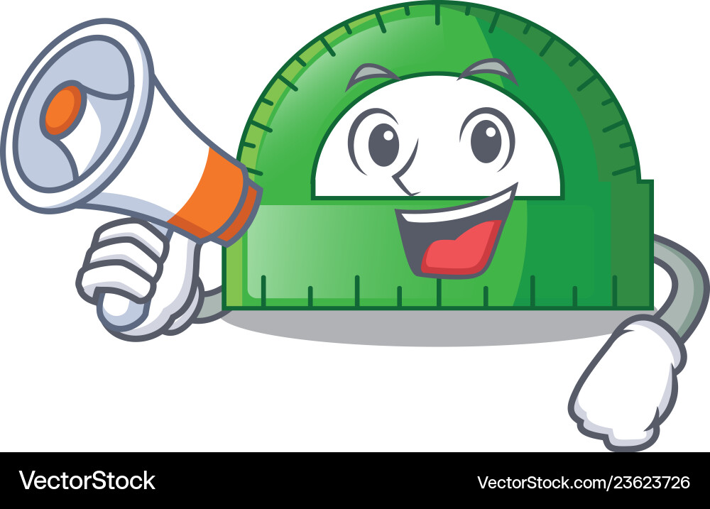 With megaphone protactor in on the character shape With megaphone protactor in on the character shape vector image