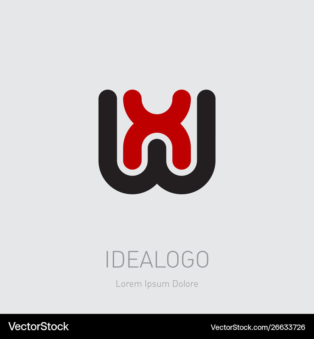 Wx or xw - design element icon initial vector image