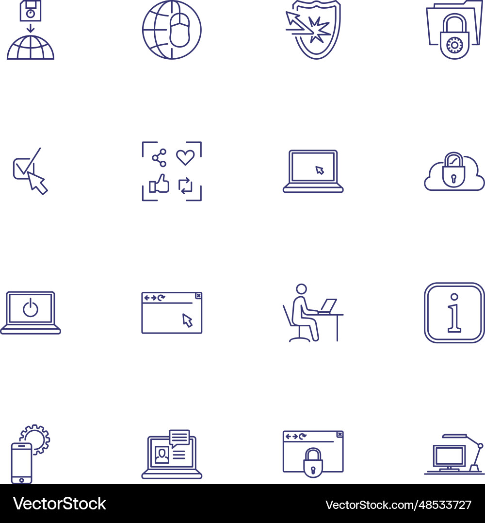 Application line icon set Application line icon set vector image