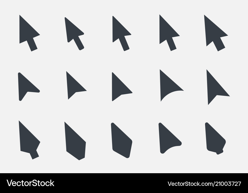 Arrow cursor icon set vector image