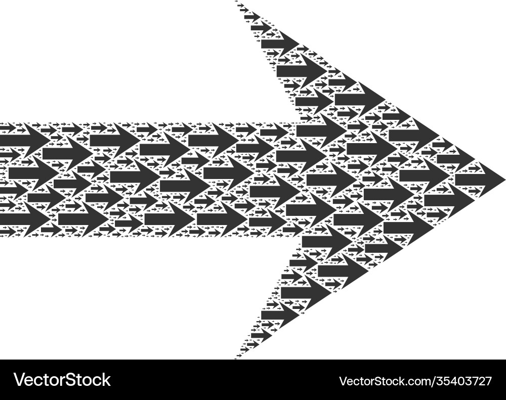 Arrow right recursive mosaic itself icons vector image