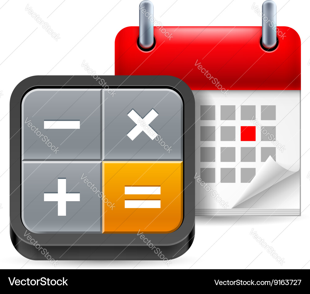 Calendar with calculator Vector Image