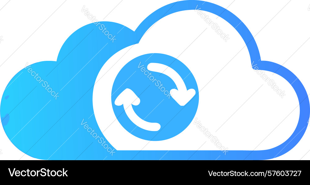 Cloud synchronization status icon design vector image