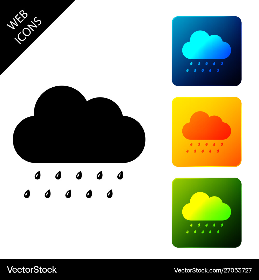 Cloud with rain icon isolated nimbus Cloud with rain icon isolated nimbus vector image