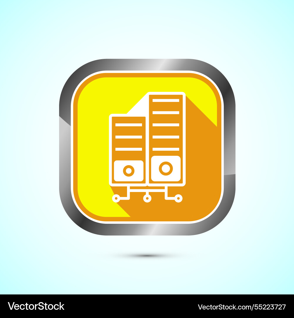 Data center icon design computer server Data center icon design computer server vector image
