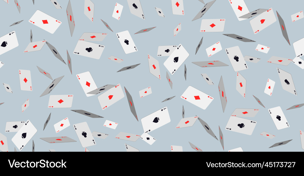 Falling playing cards seamless pattern Vector Image