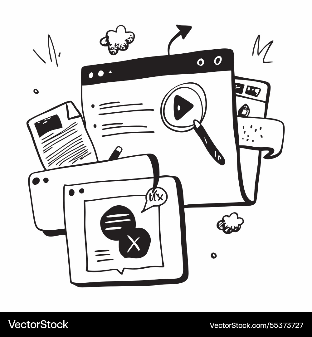 Faq section with video tutorials concept Faq section with video tutorials concept Vector Image