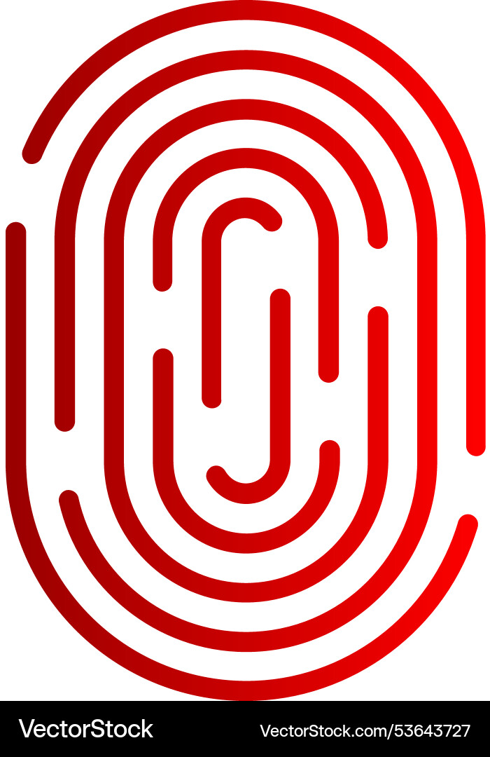 Fingerprint line gradient icon Vector Image