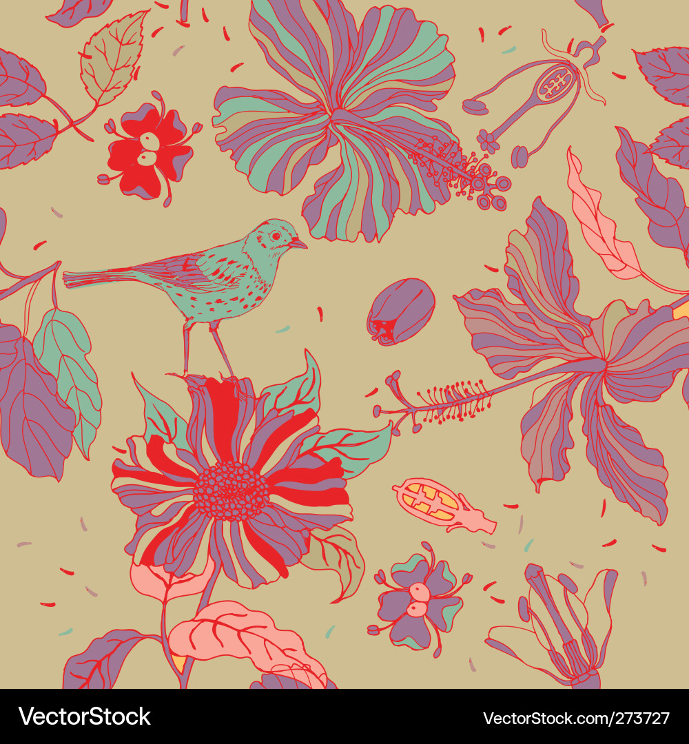 Floral Seamless Pattern - Delicate Blooms vector image