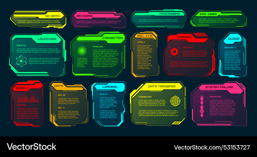 Futuristic hud or ui elements sci-fi user Futuristic hud or ui elements sci-fi user vector image
