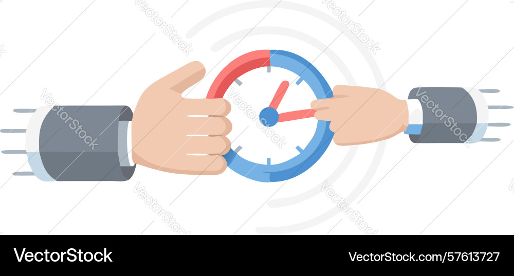 Hands clock icon time control design generative vector image