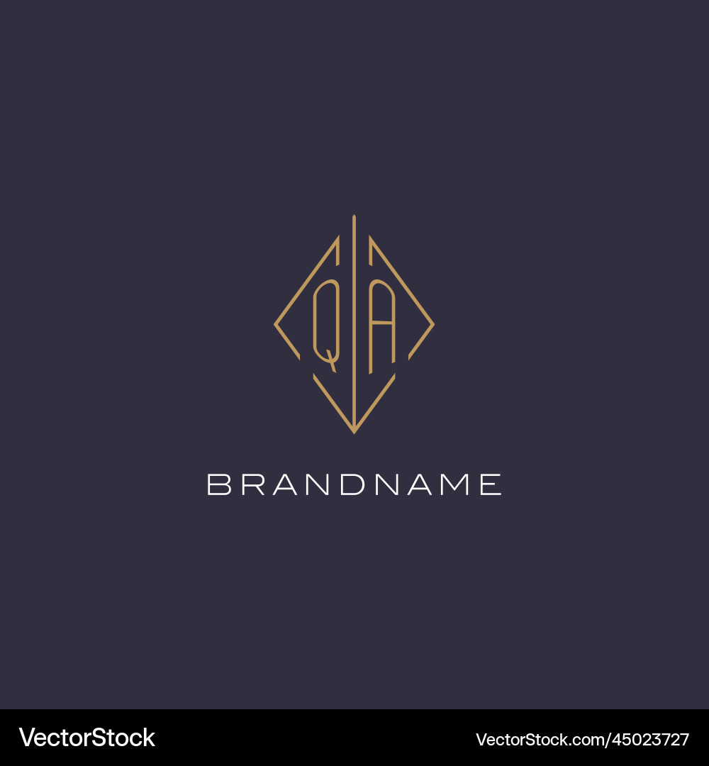 Initial letter qa logo monogram with diamond Vector Image